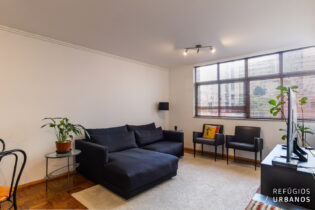 Apartamento com 2 dormitórios e 1 vaga na Consolação, são 96m² em planta muito bem distribuída no Edifício Renata.
